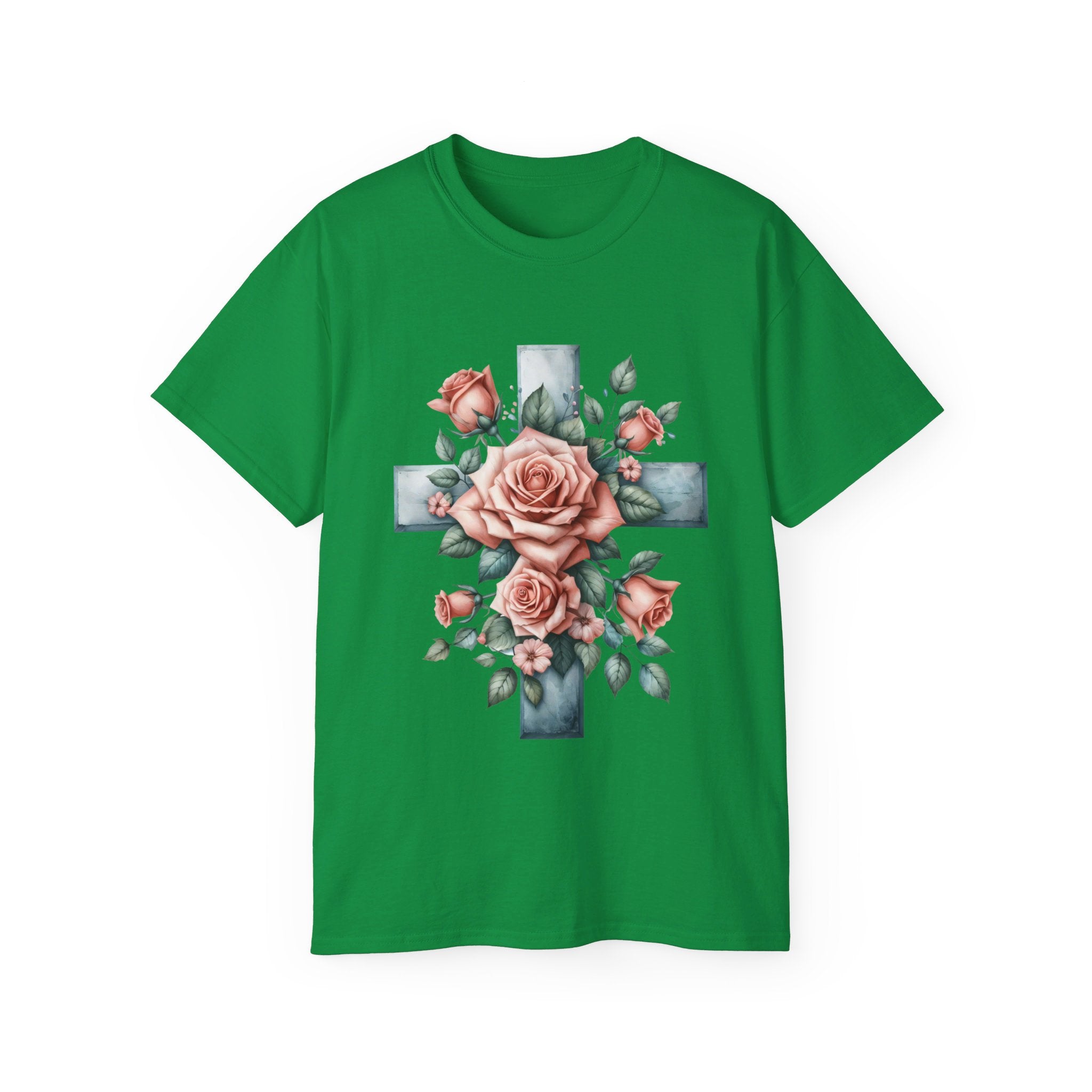 Christian t-shirt, Cross of Roses t-shirt