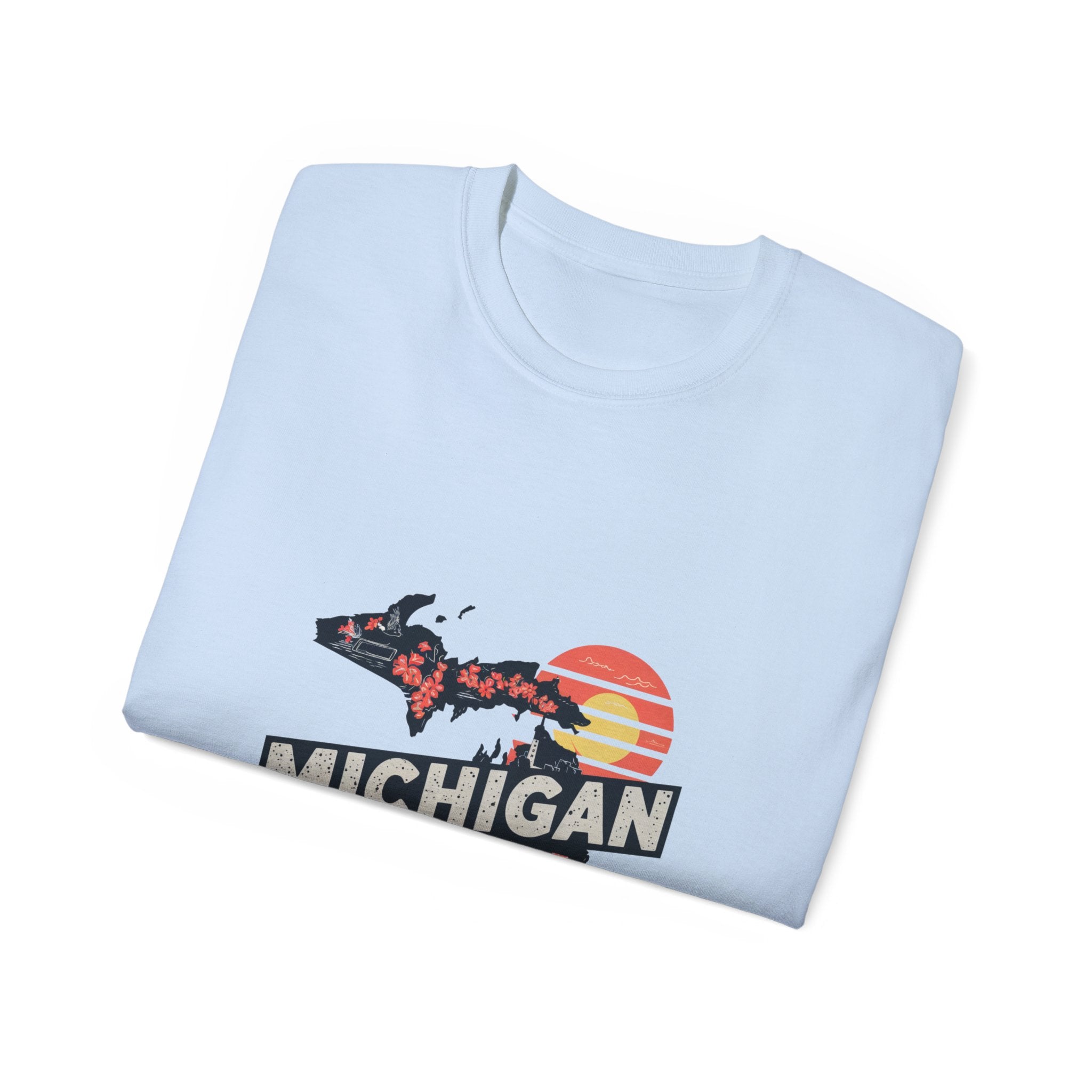 États américains emblématiques rétro : t-shirt Michigan