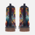 Floral Fantasy Vegan Combat Boots – Bold, Stylish & Eco-Friendly Footwear