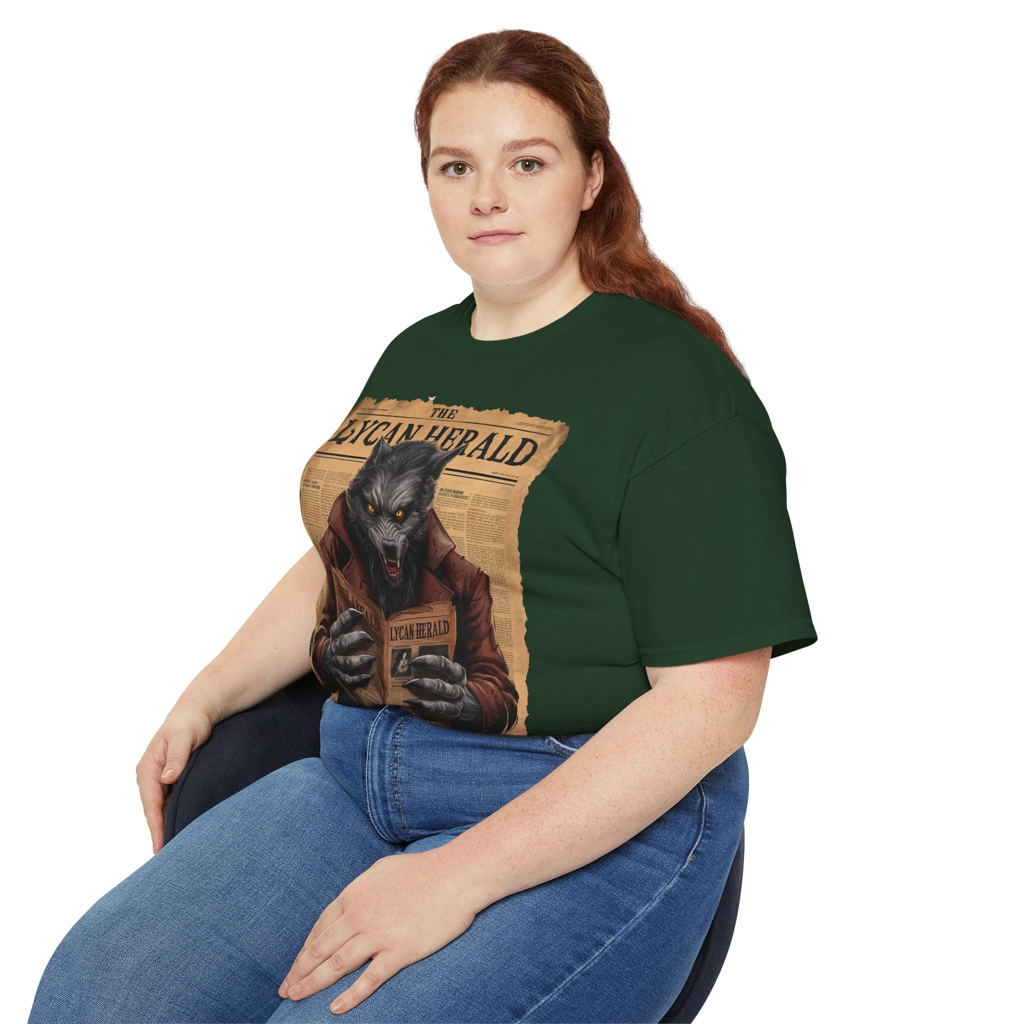 The Lycan Herald Werewolf T-Shirt – Halloween Werewolf Newspaper Design