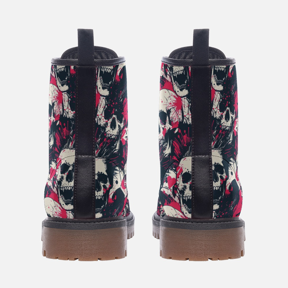 Grunge Skull Combat Boots – Vegan Alternative Style