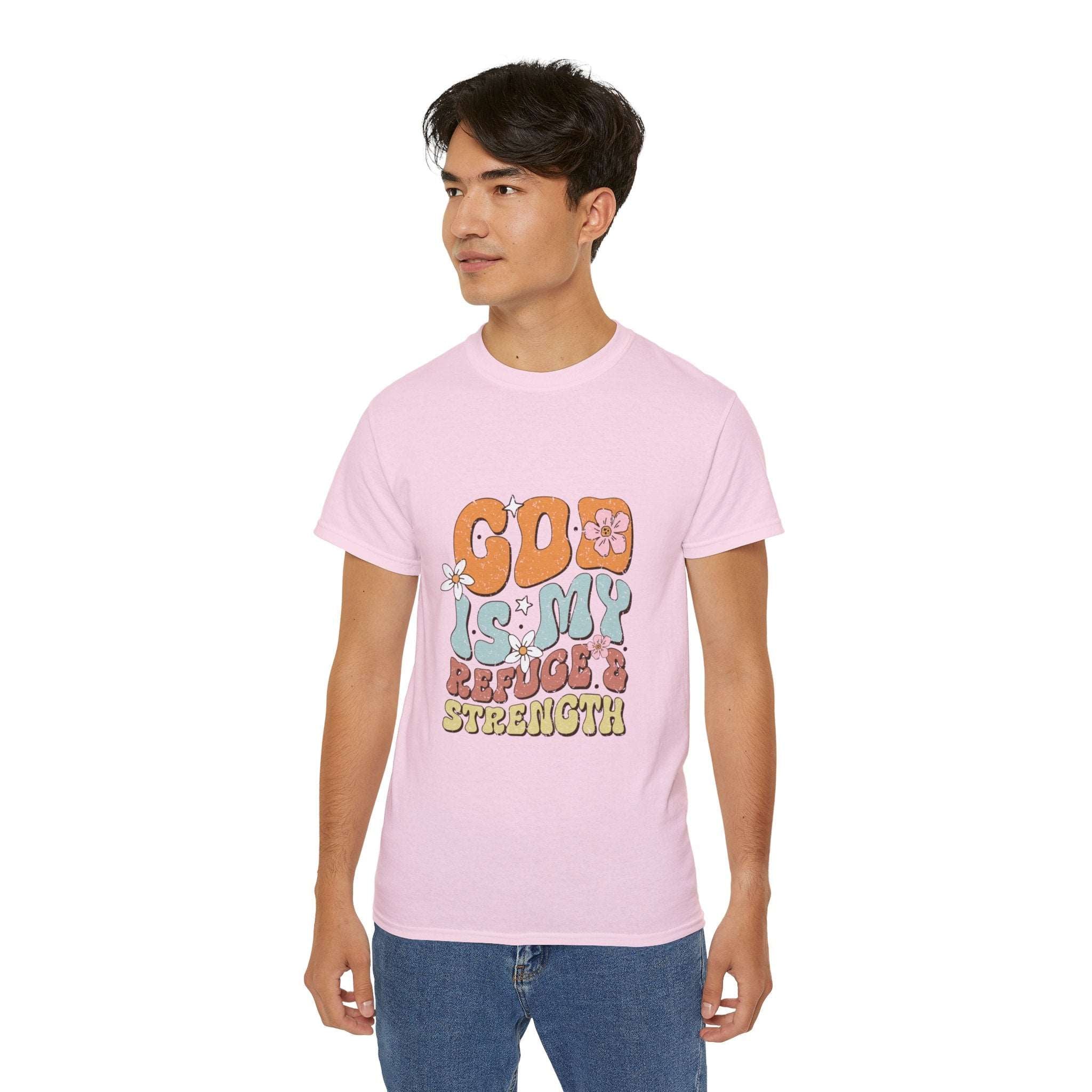 Christian t-shirt, God is my refuge and strength t-shirt