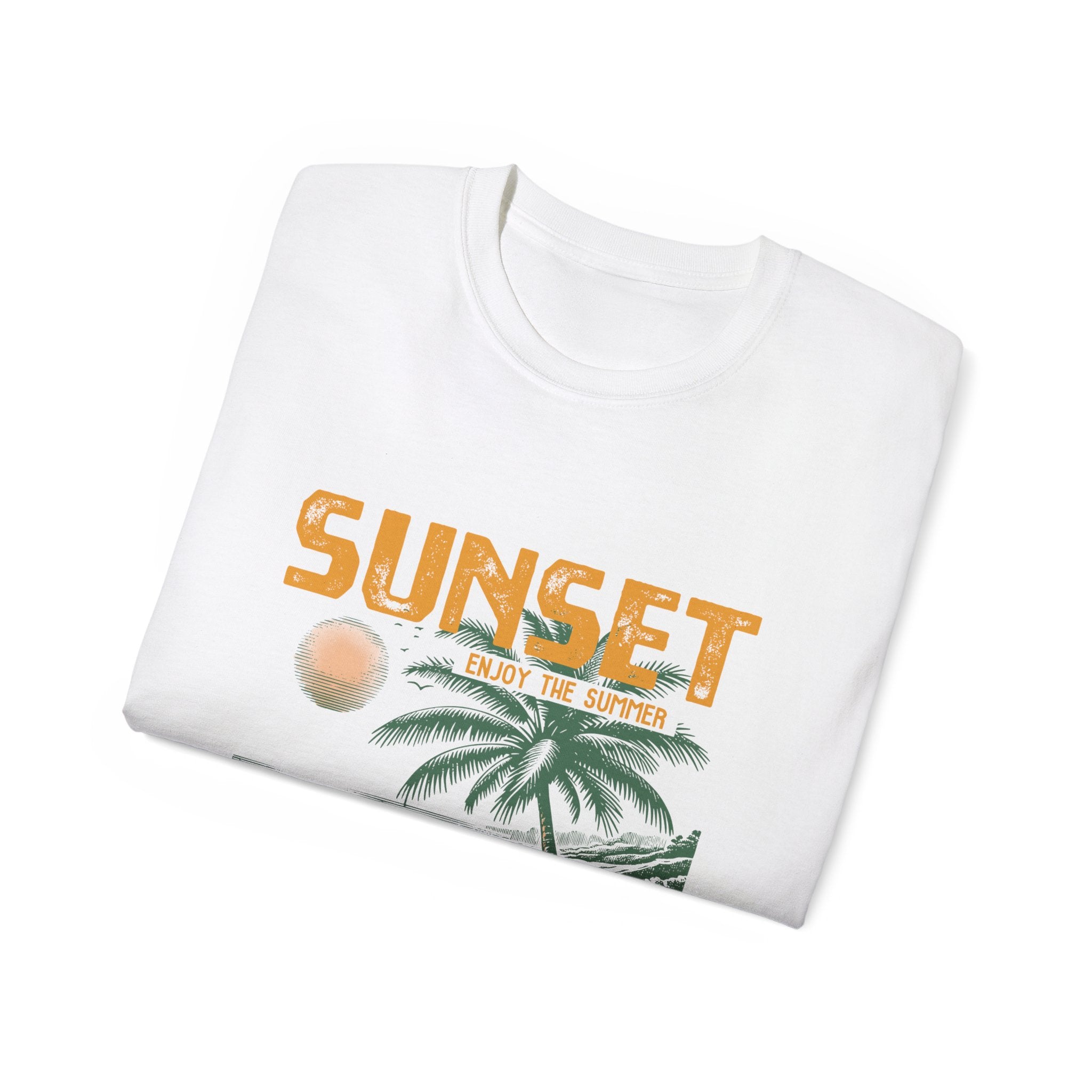 Plage d'été vintage : T-shirt coucher de soleil