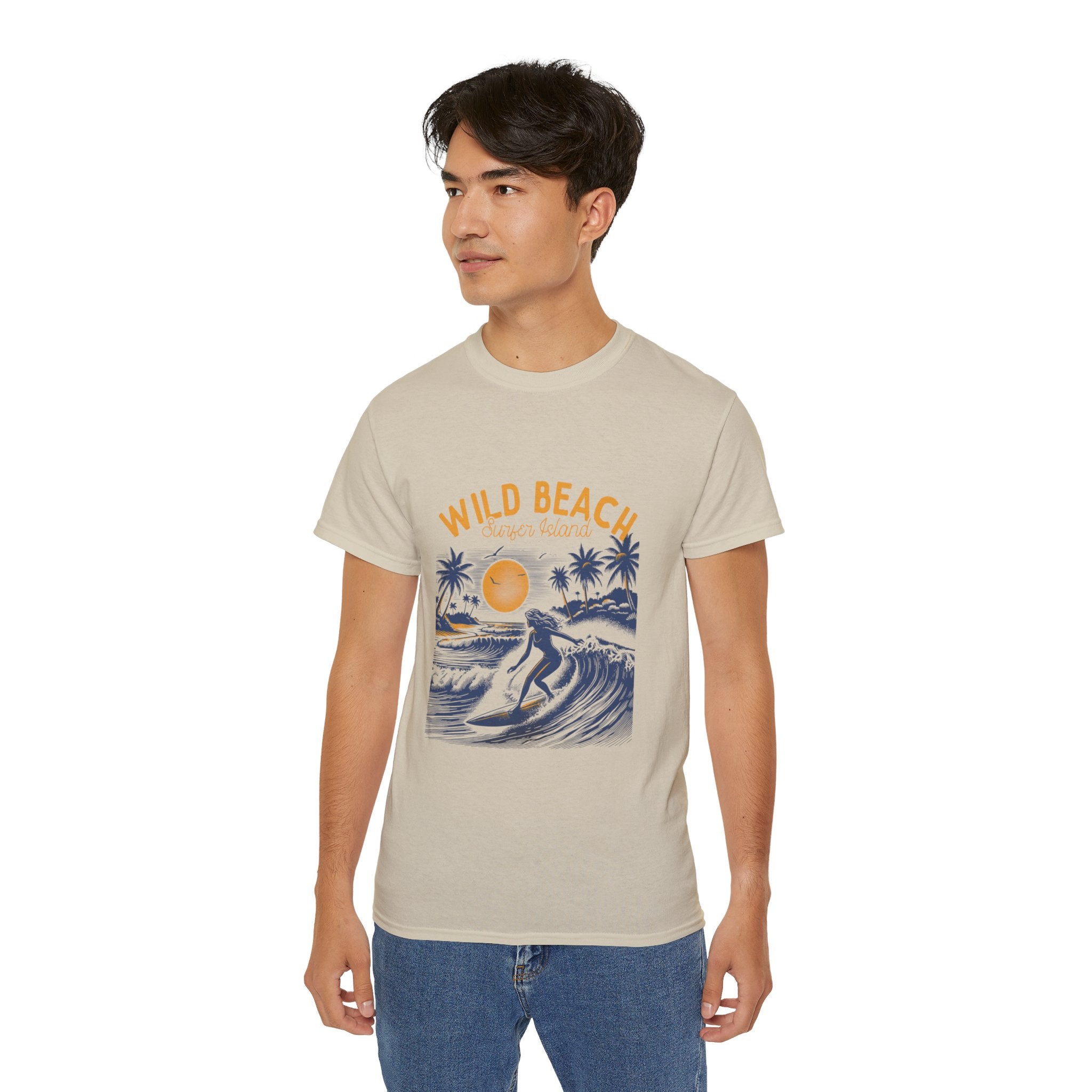 Plage d'été vintage : t-shirt plage sauvage