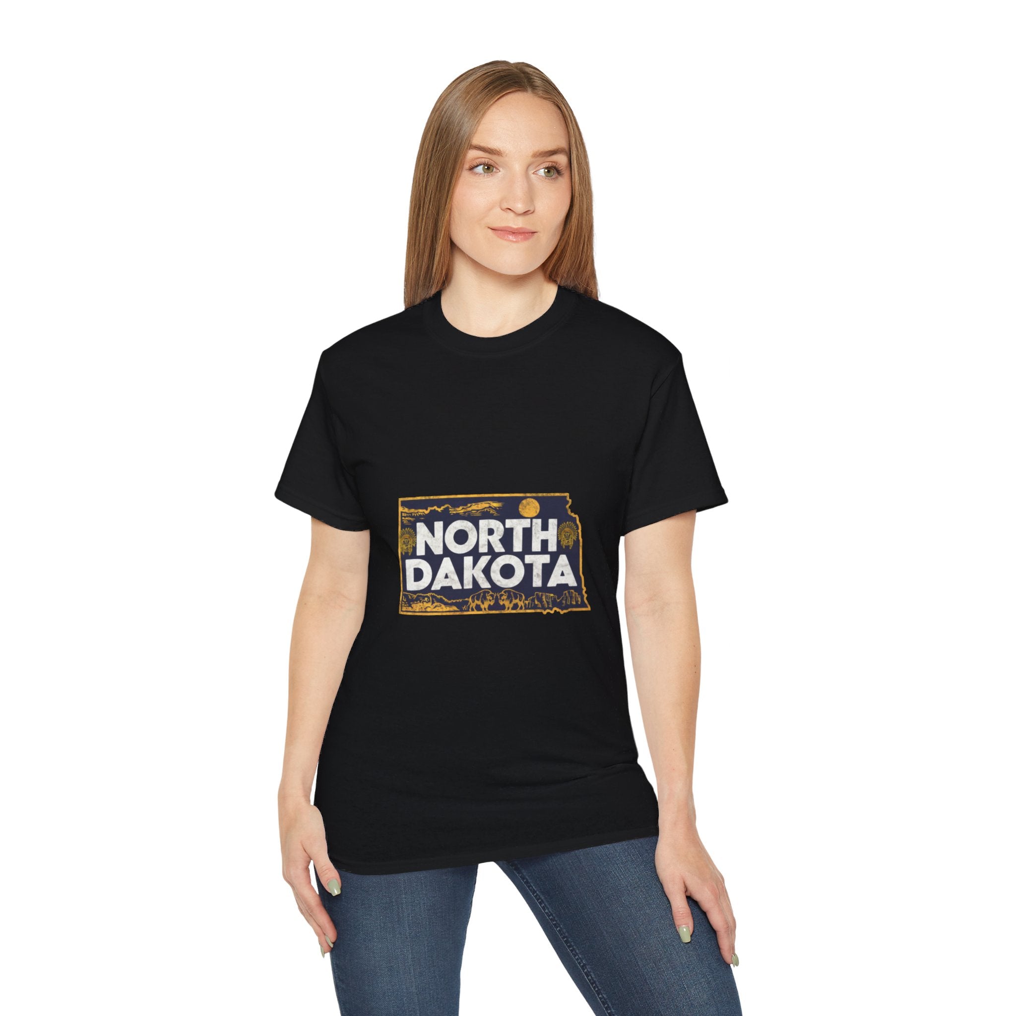 États américains emblématiques rétro : T-shirt Dakota du Nord