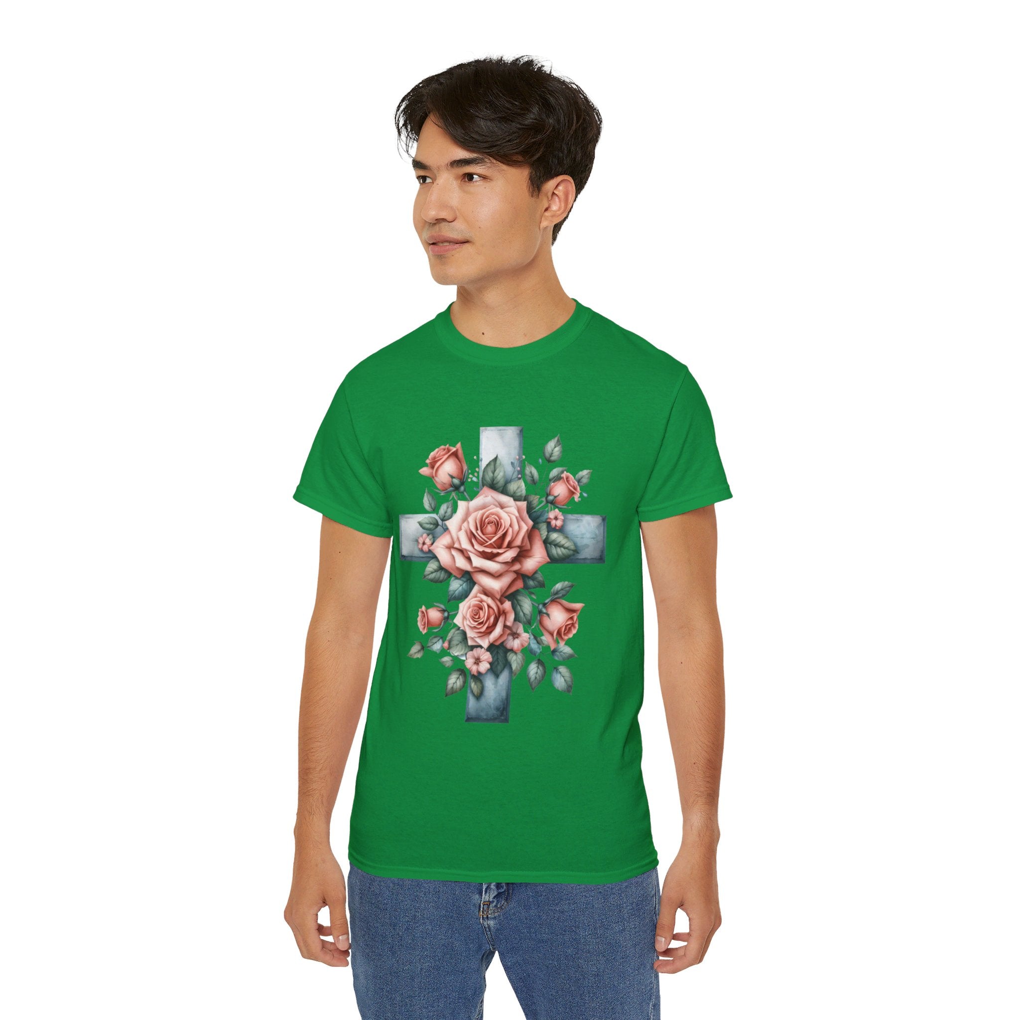 Christian t-shirt, Cross of Roses t-shirt