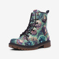 Mystic Spellbook Vegan Combat Boots – Skull & Magic Print