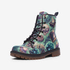Mystic Spellbook Vegan Combat Boots – Skull & Magic Print