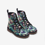 Mystic Spellbook Vegan Combat Boots – Skull & Magic Print