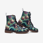 Mystic Spellbook Vegan Combat Boots – Skull & Magic Print