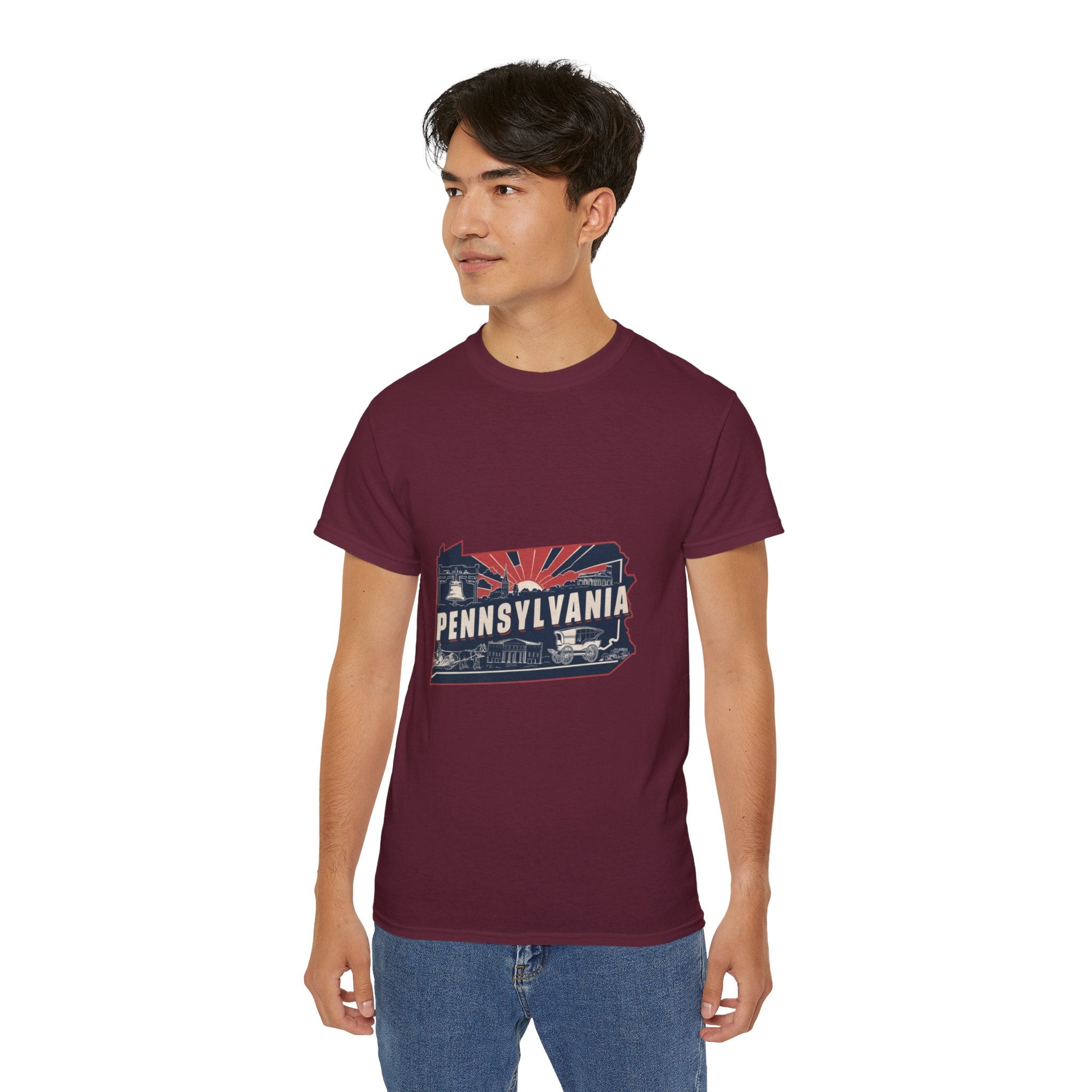 États américains emblématiques rétro : t-shirt Pennsylvanie