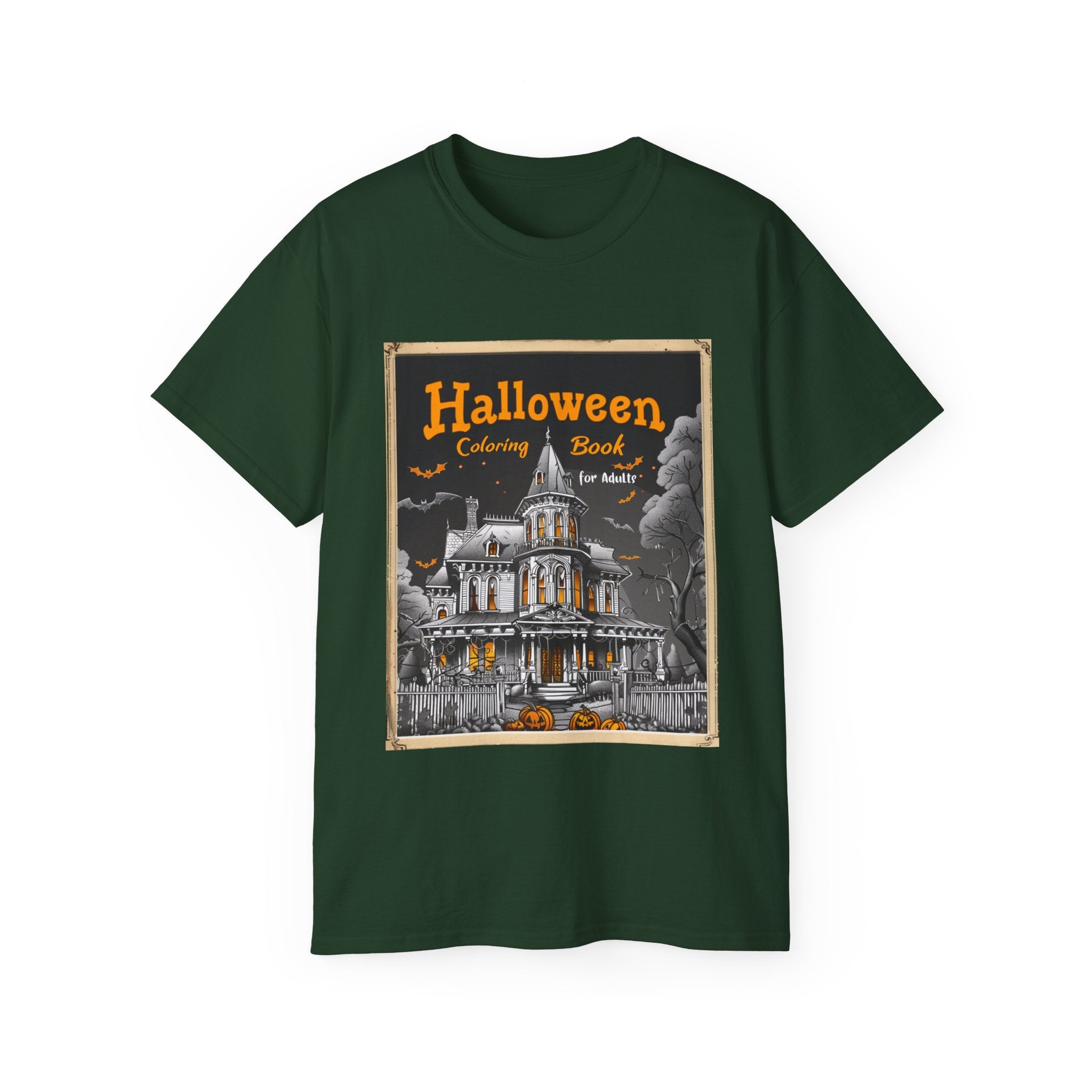 Halloween Coloring Book Graphic T-Shirt – Haunted House Edition