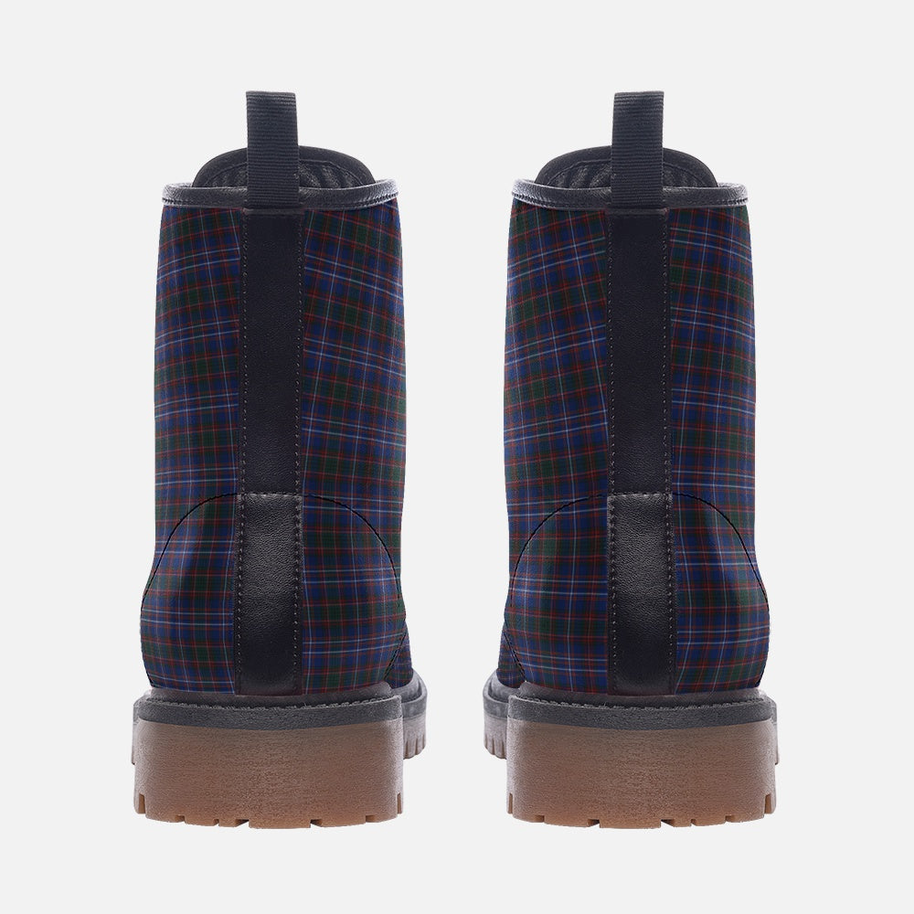 Blue Plaid Combat Boots: Stylish Rebel Stride!