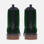 Cannabis Leaf Green Vegan Combat Boots – Sustainable Style