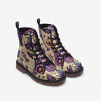 Mystic Eye Vegan Combat Boots – Purple Occult Print