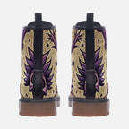 Mystic Eye Vegan Combat Boots – Purple Occult Print