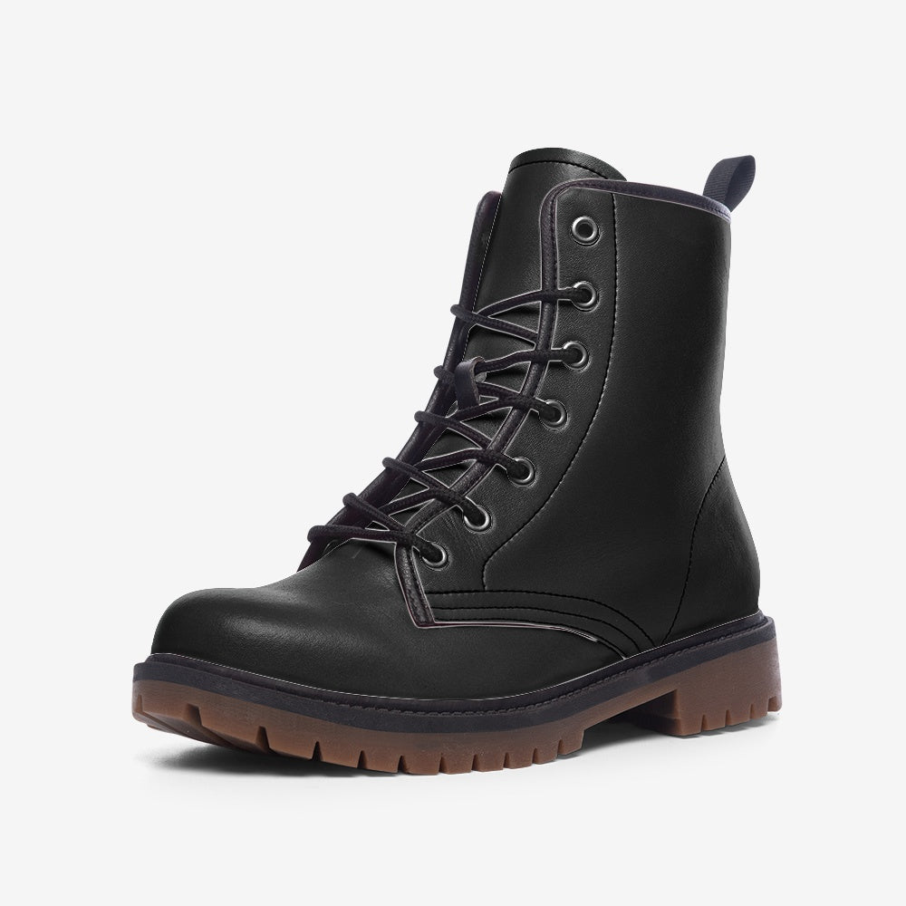 Discover Black Vegan Combat Boots at Unikiff. Stylish, eco-friendly, and made from 100% vegan leather with reinforced ankle support. Ideal for daily wear.