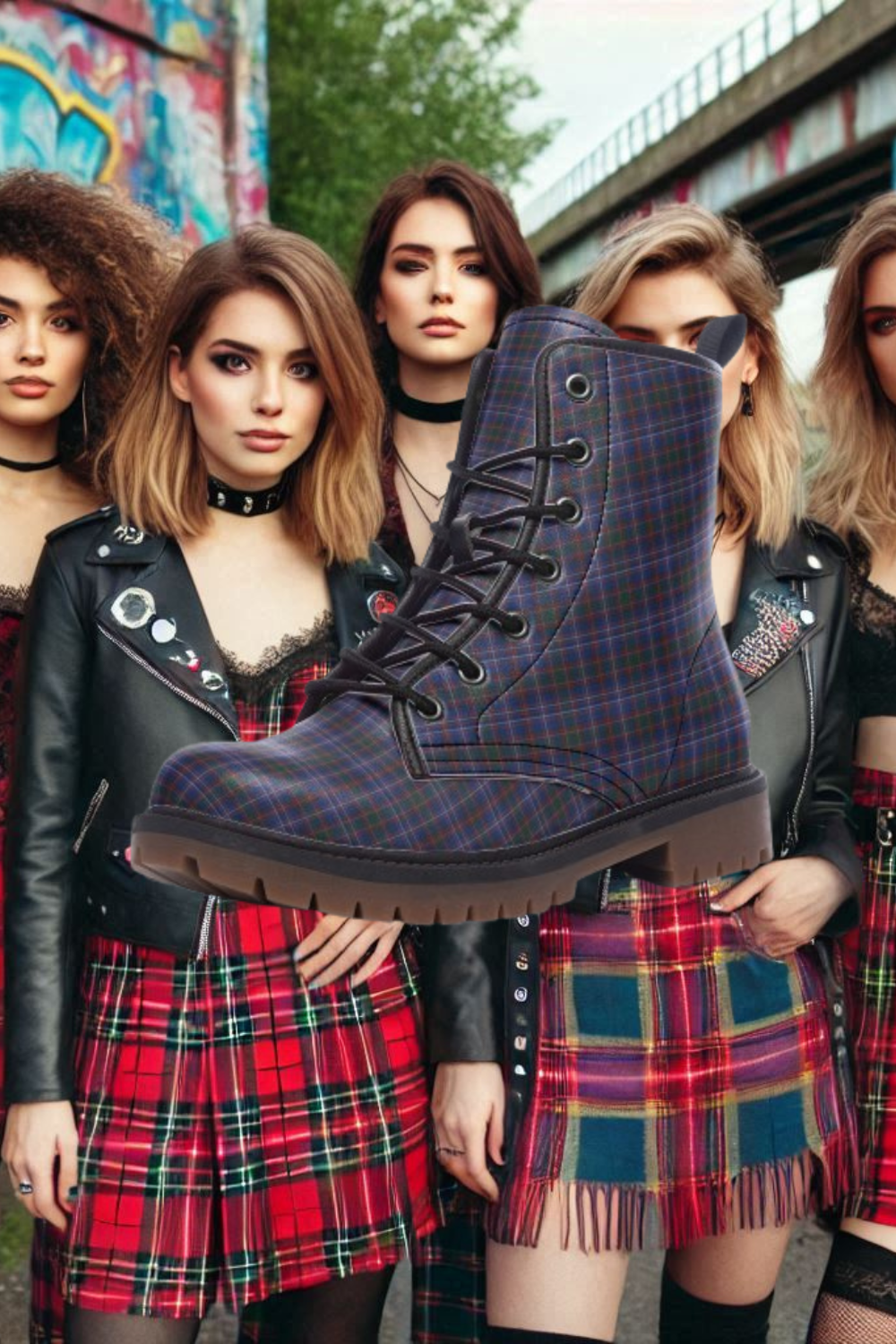 Vegan Combat Boots – Bold Tartan Designs for a Unique Style - Unikiff