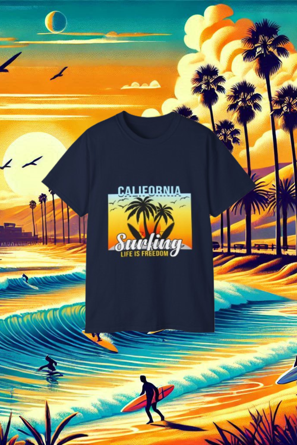 California State & Los Angeles City T-Shirt – West Coast Vibes - Unikiff