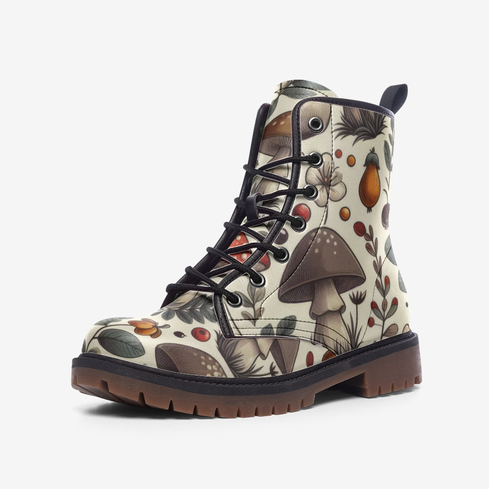 Discover the Cottagecore Mushroom Vegan Combat Boots – perfect for sustainable fashion lovers. These eco-friendly, nature-inspired boots combine comfort and style. Shop now for a cottagecore aesthetic!
