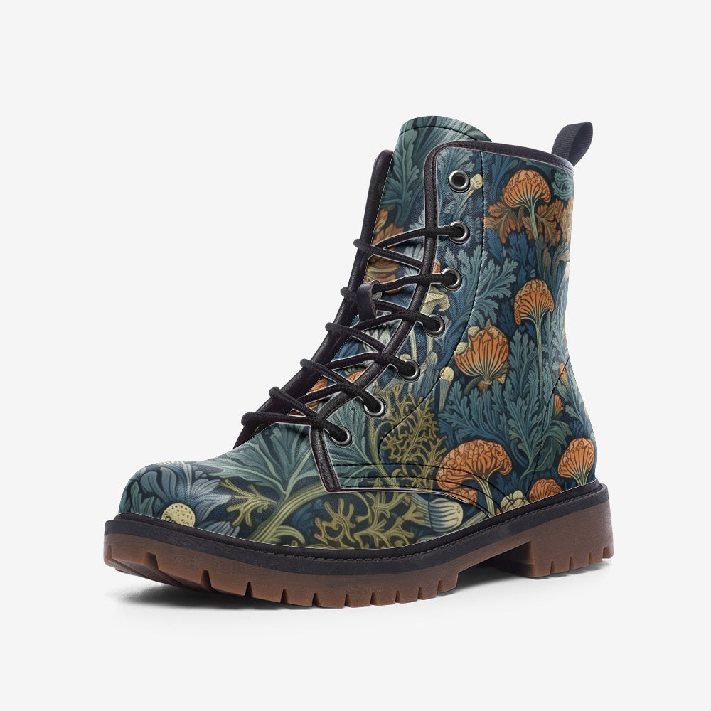 Step into sustainable fashion with these Floral Cottagecore Vegan Combat Boots. Perfect for eco-conscious shoppers who love a nature-inspired, cottagecore aesthetic. Shop now for comfort and style!