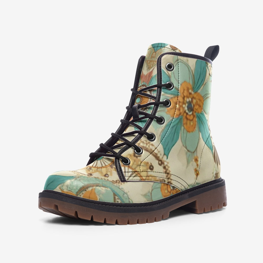 Step into comfort with our Floral Vegan Combat Boots. Ethically made, durable, and stylish, perfect for eco-conscious fashion lovers. Order now!

