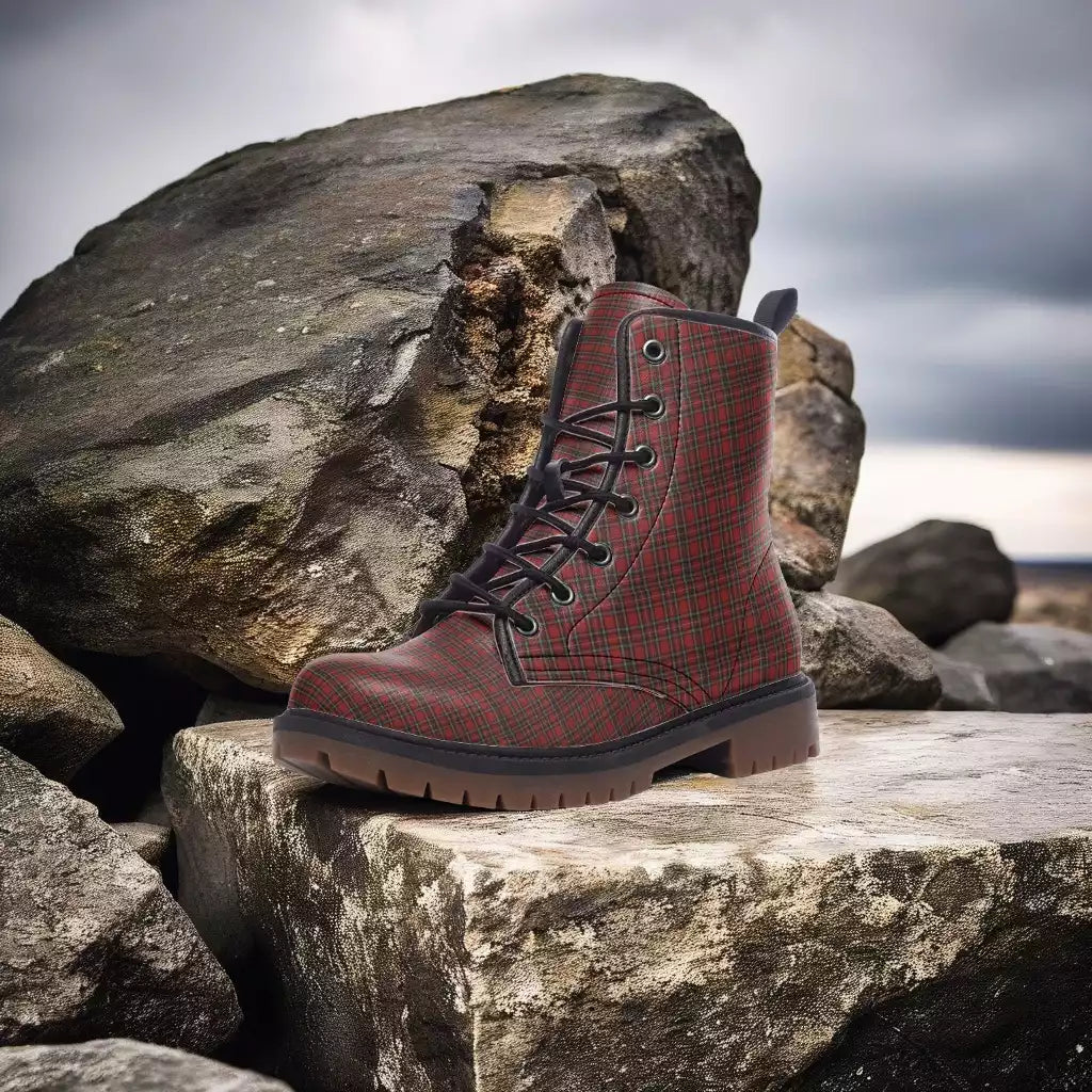 Vegan Combat Boots – Bold Tartan Designs for a Unique Style - Unikiff