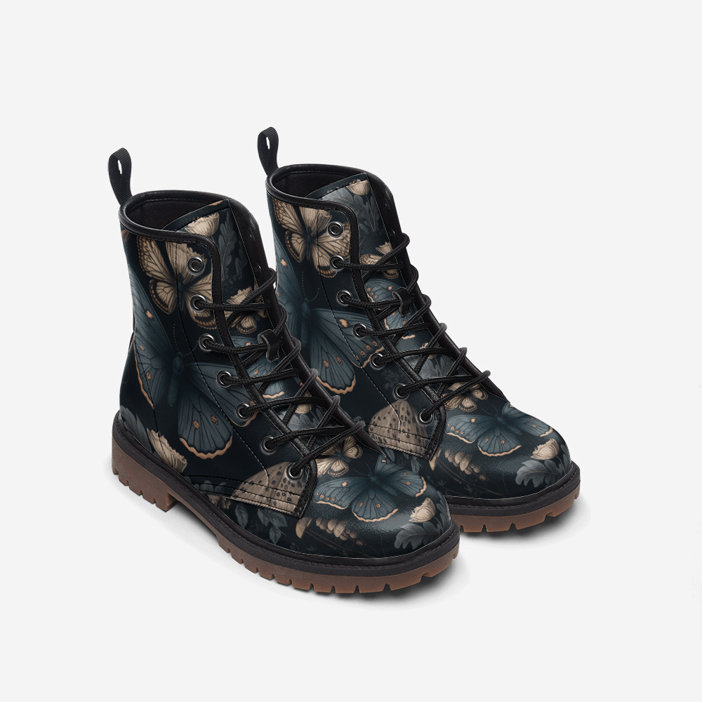 Butterfly Cottagecore Vegan Combat Boots