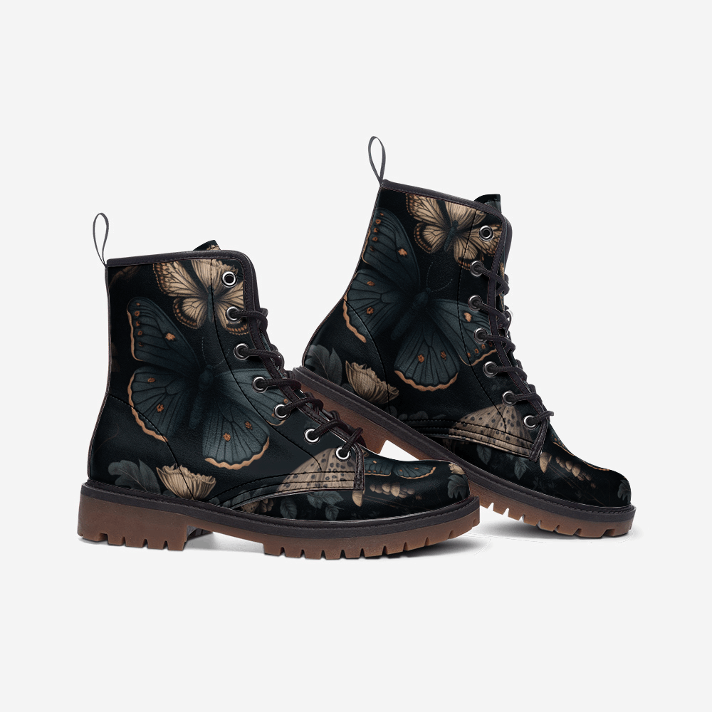 Butterfly Cottagecore Vegan Combat Boots