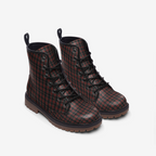 Red and Black Plaid Combat Boots