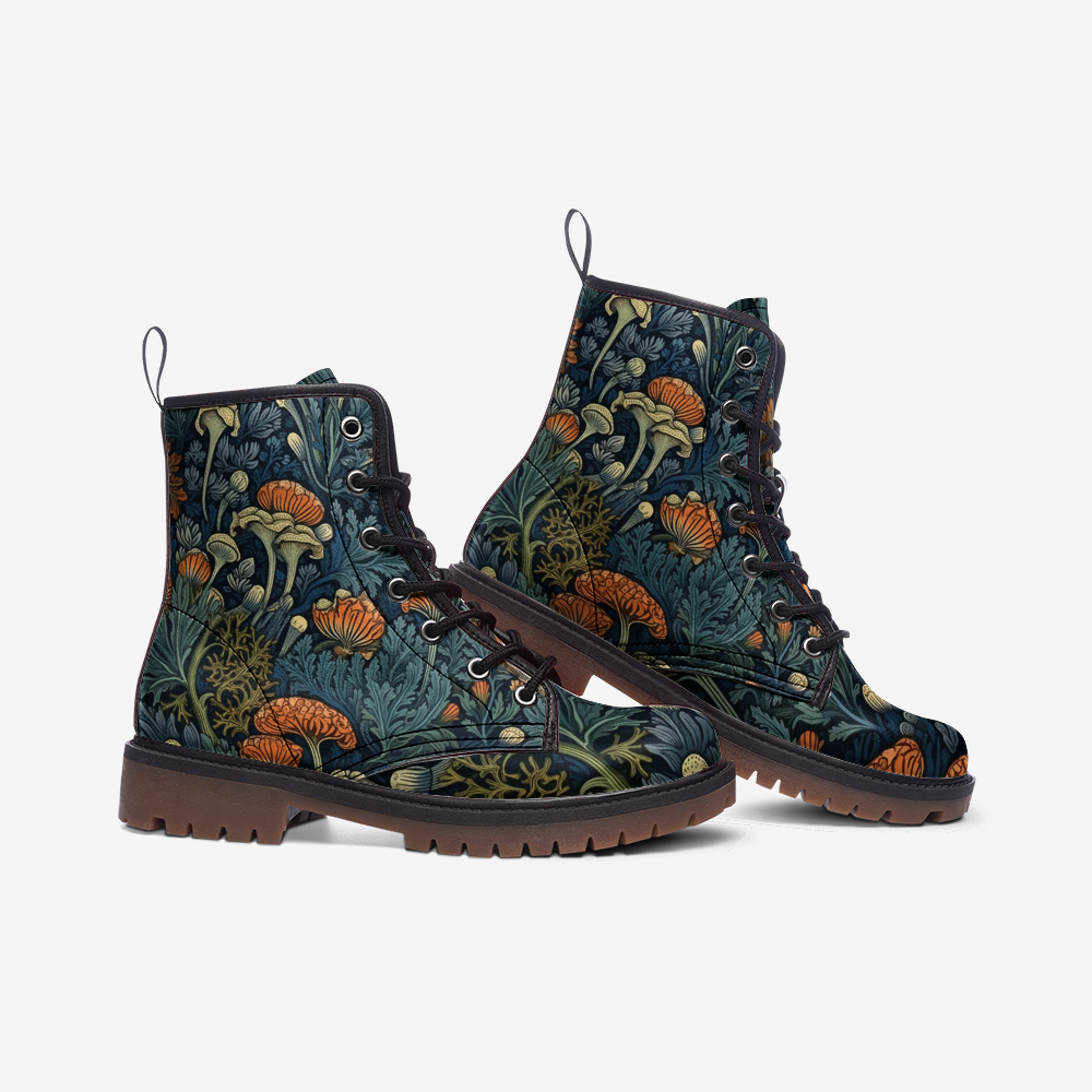 Floral Cottagecore Vegan Combat Boots