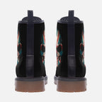 Vegan Combat Boots Union Jack Skull