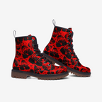 Red Skull Vegan Combat Boots