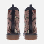 Mystic Palmistry Vegan Combat Boots – Skull & Botanical Print