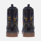 Mandala Blue Vegan Combat Boots