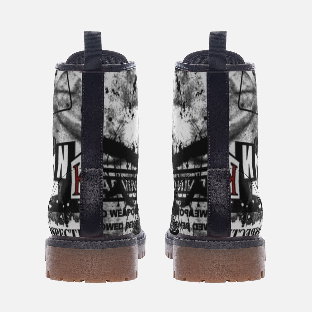 Urban Typography Combat Boots – Vegan Street Style