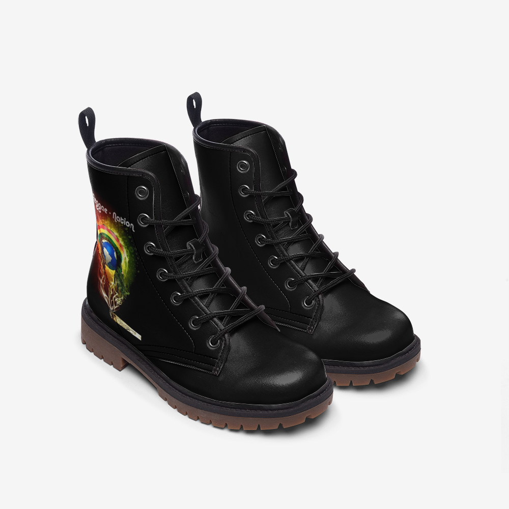 Vegan Combat Boots Bob Marley, Reggae, Weed