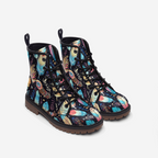 Colorful Feather Vegan Combat Boots - Eco-Friendly