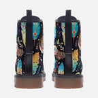 Colorful Feather Vegan Combat Boots - Eco-Friendly