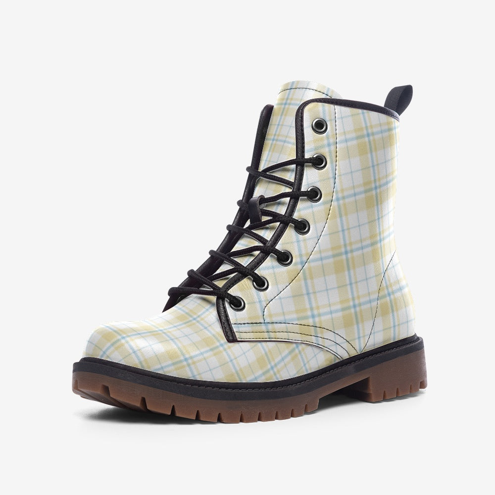 Plaid Warrior  Combat Boots: Bold Style Unleashed!