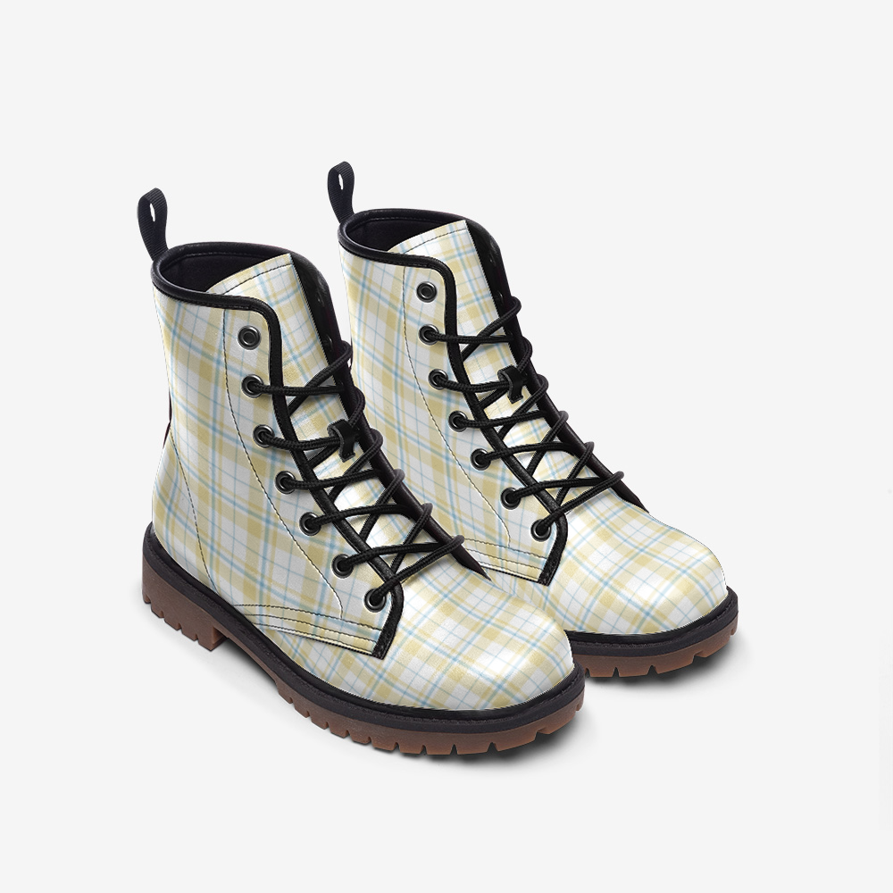 Plaid Warrior  Combat Boots: Bold Style Unleashed!