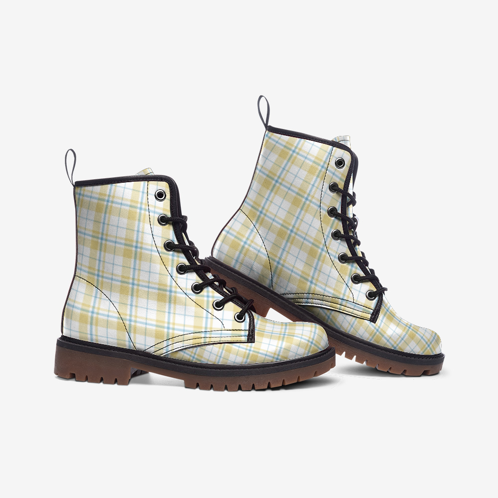 Plaid Warrior  Combat Boots: Bold Style Unleashed!