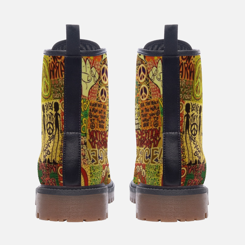 Bottes de combat végétaliennes Hippie Boho