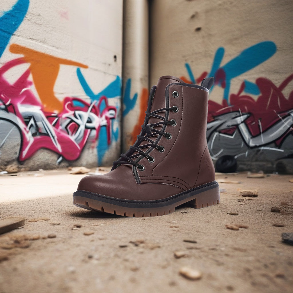 Earth Brown Combat Boots – Stylish, durable, and eco-friendly footwear