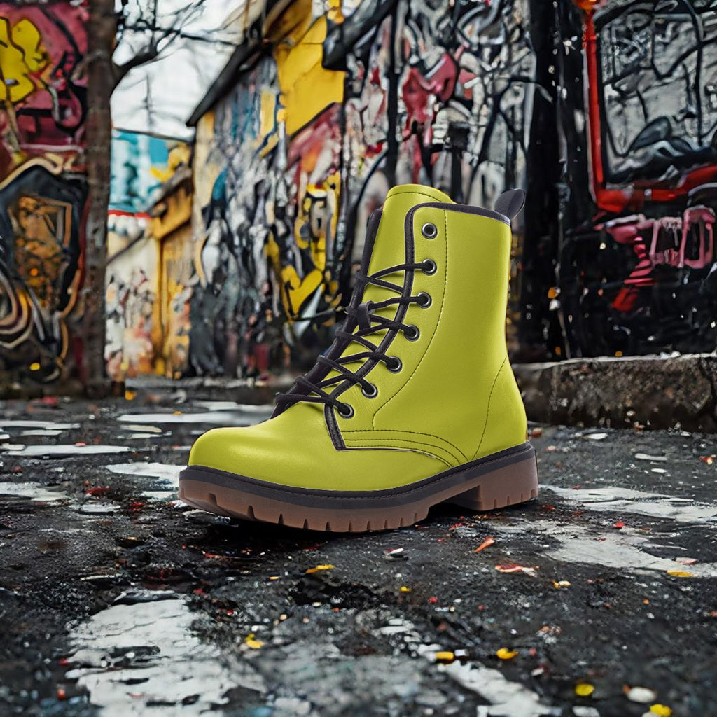 Lime Green Combat Boots – Bold, fun, and fearless.