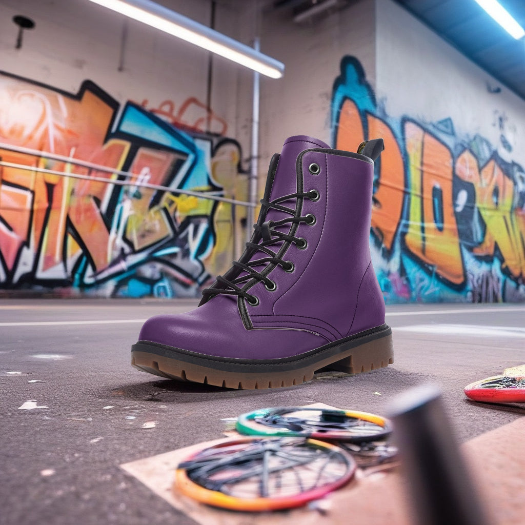 Royal Purple Combat Boots – Stylish, bold, and effortlessly unique.