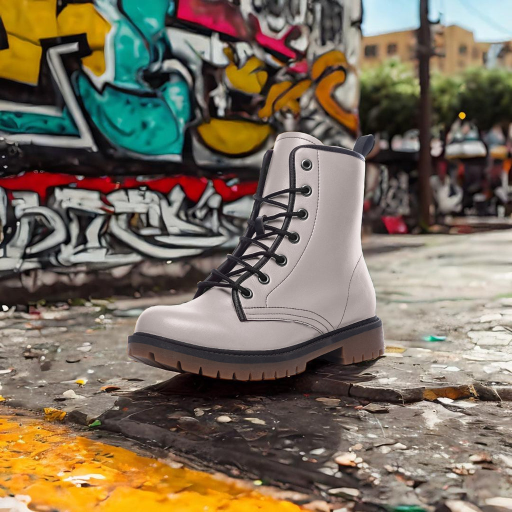 Storm Grey Combat Boots – Minimalist, bold, and empowering.