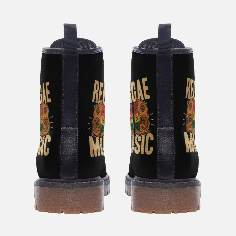 Reggae Music Vegan Combat Boots,