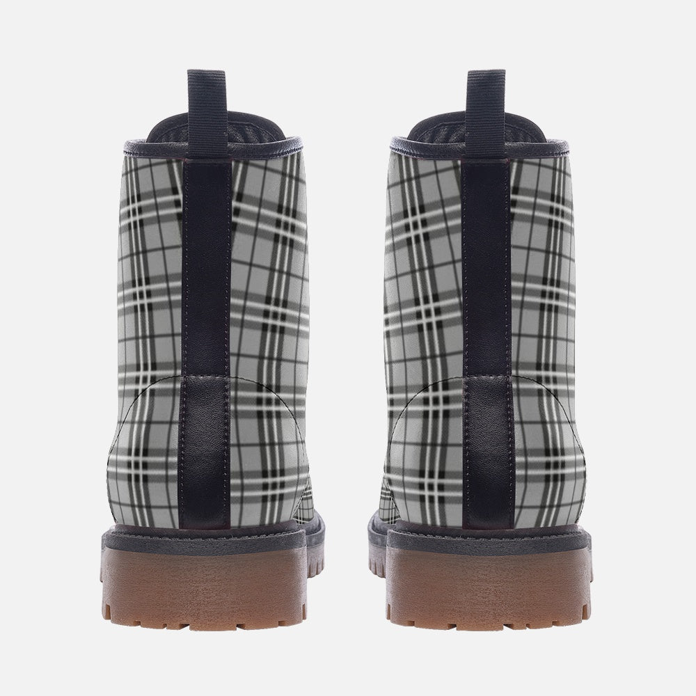 Vegan Combat Boots Tartan