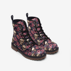 Skull & Rose Combat Boots – Vegan Gothic Style